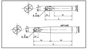 dz-ssb2030s025 整体硬质合金球头铣刀