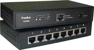 八路RS-232/422/485至TCP/IP转换器[YZ5508]