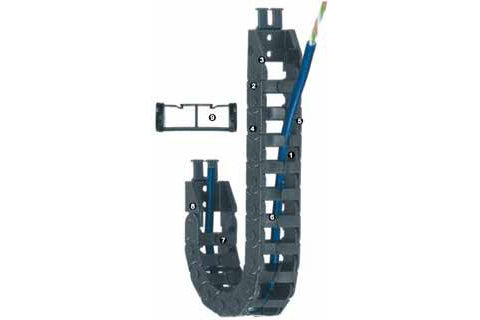 方便型拖链系统 - E045系列 - 链， 从外径装填