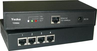 四路RS-232/422/485至TCP/IP转换器[YZ5504]